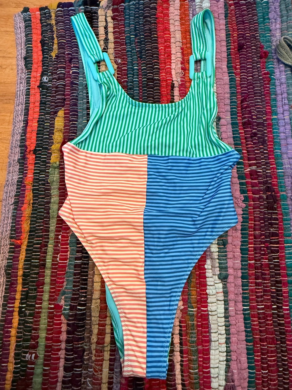 Brand new Aerie funky multi color one piece bikini. Size small. Cheeky